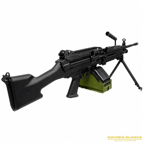 S&T FN M249 SAW E2 Airsoft AEG Tüfek Siyah Tambur Şarjörlü