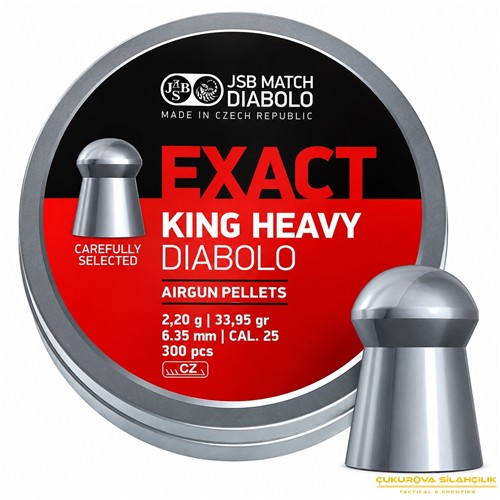 JSB Exact King Heavy Diabolo Havalı Saçma 6.35 Mm. 300 Adet